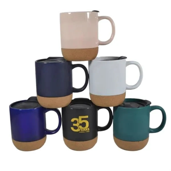 12oz Custom Ceramic Mug with Cork Base