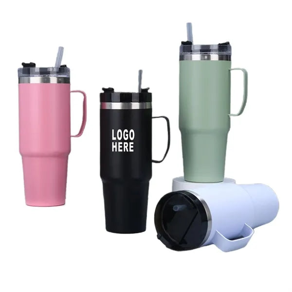 30oz Stainless Steel Handle Straw Cup