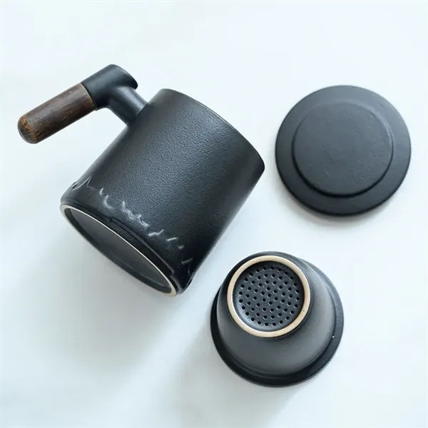 Premium 13.5oz Ceramic Office Mug with Tea Infuser