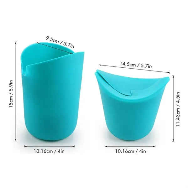Silicone Popcorn Snack Cup with Logo and Easy-Grip Mouth