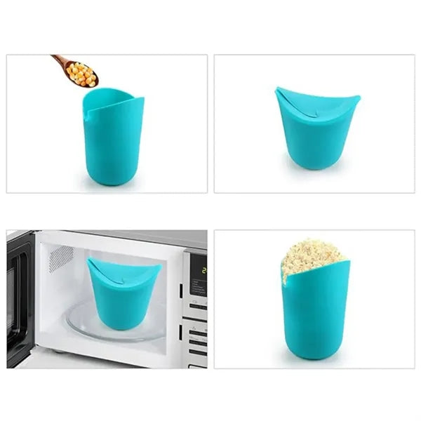 Silicone Popcorn Snack Cup with Logo and Easy-Grip Mouth