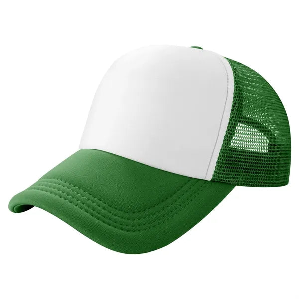 Curved Brim 5-Panel Foam And Mesh Trucker Hat
