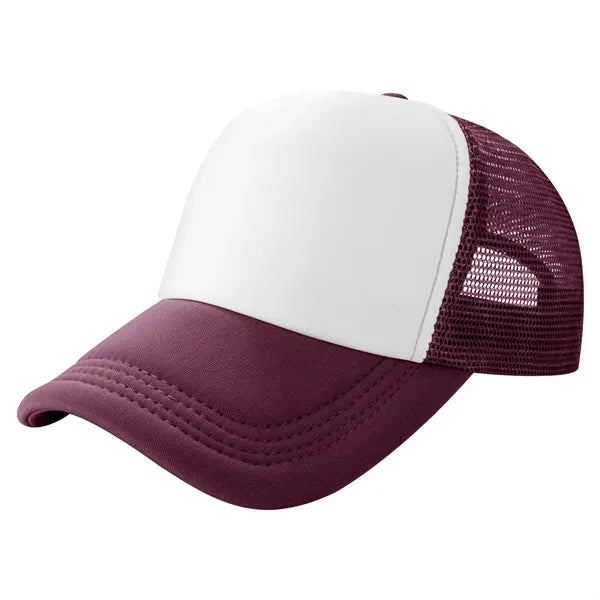 Curved Brim 5-Panel Foam And Mesh Trucker Hat