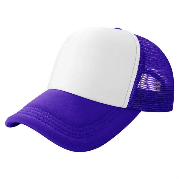 Curved Brim 5-Panel Foam And Mesh Trucker Hat