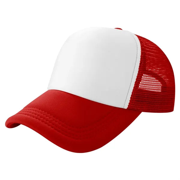 Curved Brim 5-Panel Foam And Mesh Trucker Hat