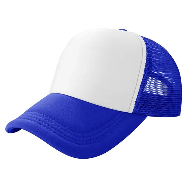 Curved Brim 5-Panel Foam And Mesh Trucker Hat
