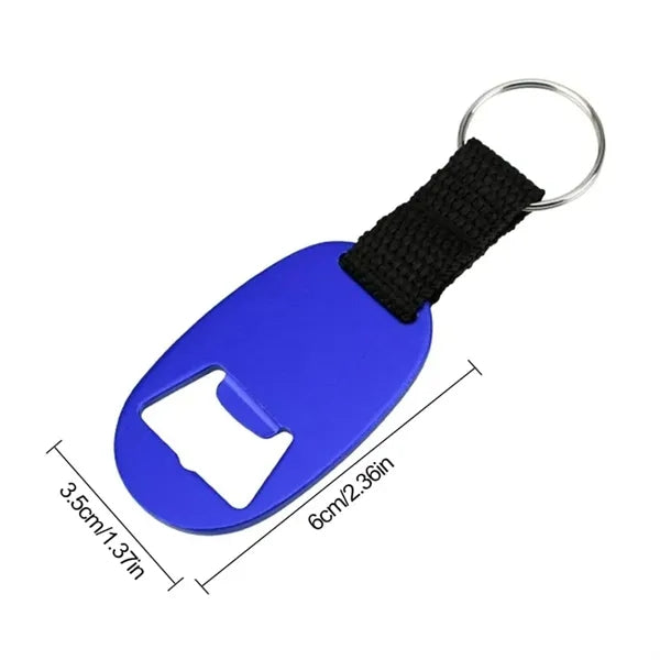 Aluminum Bottle Opener Keychain with Nylon Strap