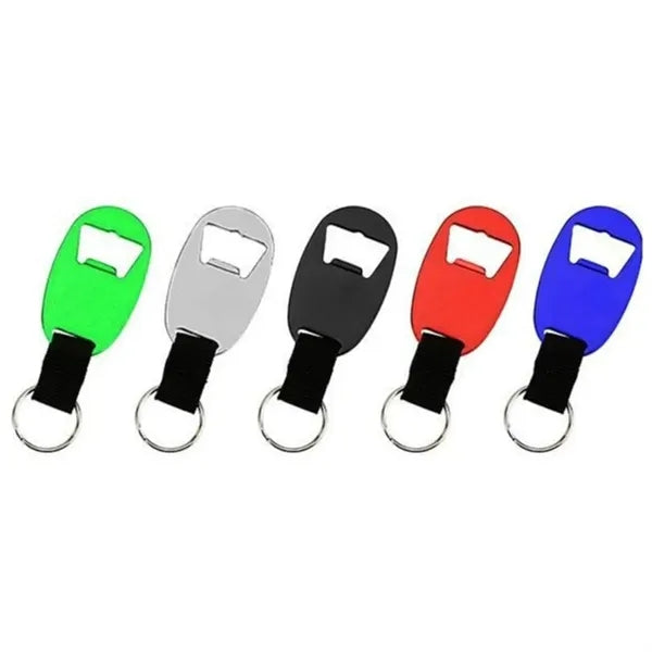 Aluminum Bottle Opener Keychain with Nylon Strap