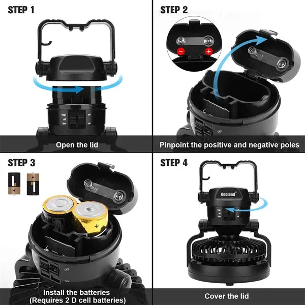 Portable LED Lantern Fan