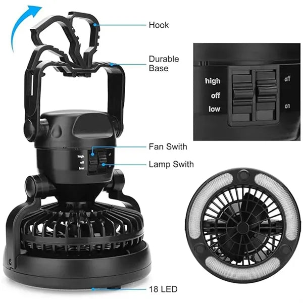 Portable LED Lantern Fan
