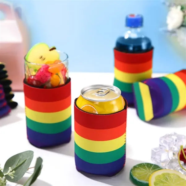 Rainbow Neoprene Can Cooler Sleeve for Pride Events