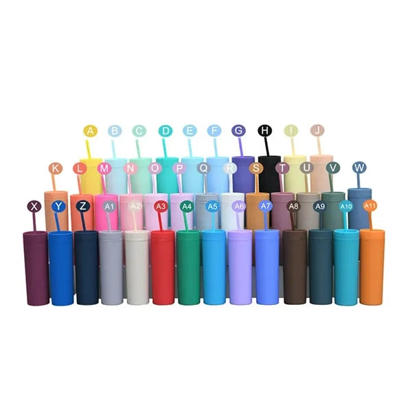 16oz Double Wall Tumblers With Lids And Straws