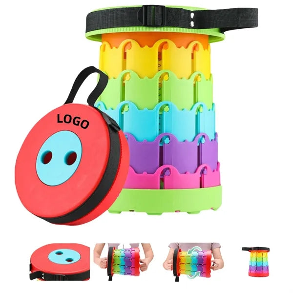 Rainbow Color Portable Telescoping Outdoor Stool