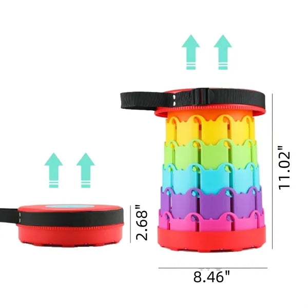 Rainbow Color Portable Telescoping Outdoor Stool