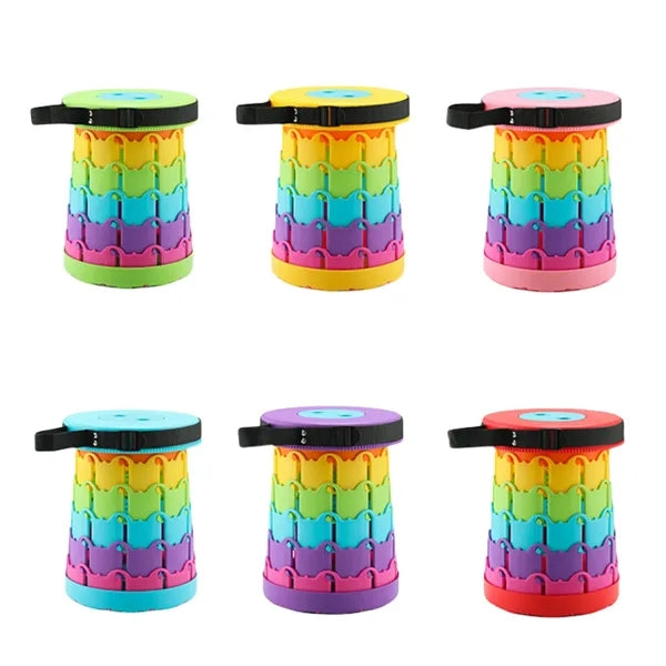 Rainbow Color Portable Telescoping Outdoor Stool