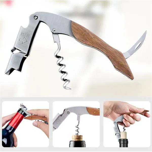 Mahogany Style Waiter's Corkscrew Wine Bottle Opener