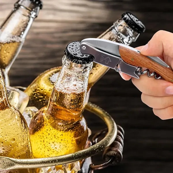 Mahogany Style Waiter's Corkscrew Wine Bottle Opener