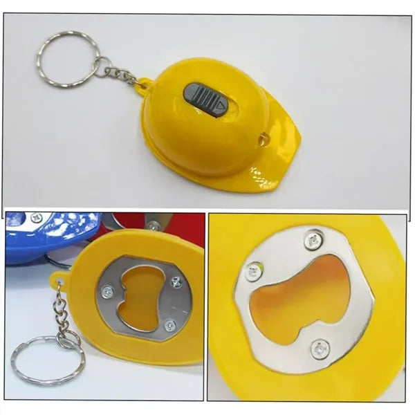 Hard Hat Bottle Opener LED with Keychain