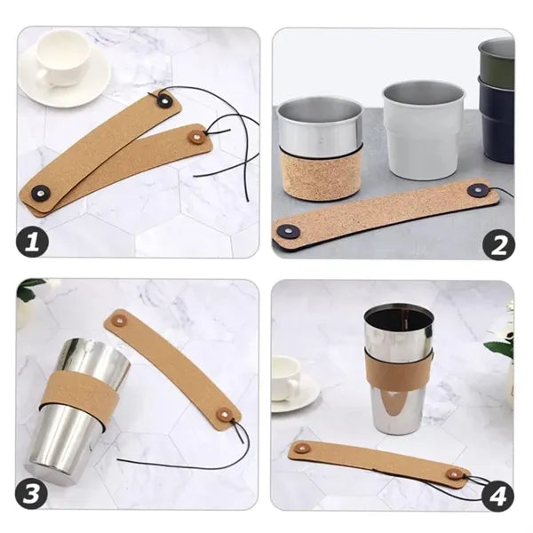 This cup sleeve is designed with the rope buckle binding des