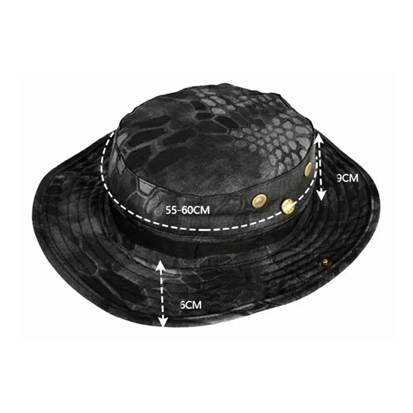 Wide Brim Camo Boonie Hat with Eyelets for Outdoors