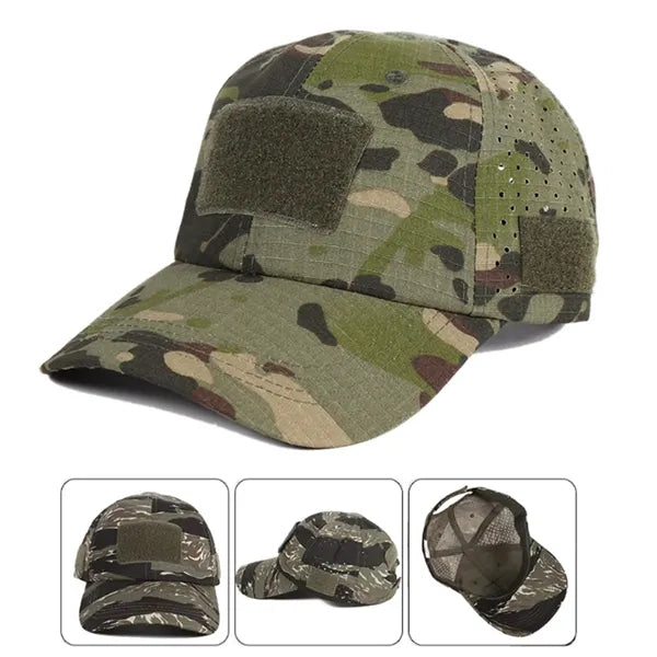 Tactical Camo Cap with Patch Panels
