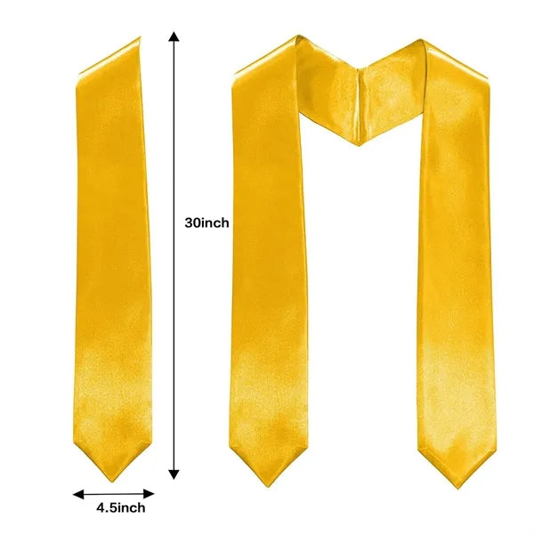 Graduation Stole with Satin Finish in Multiple Colors