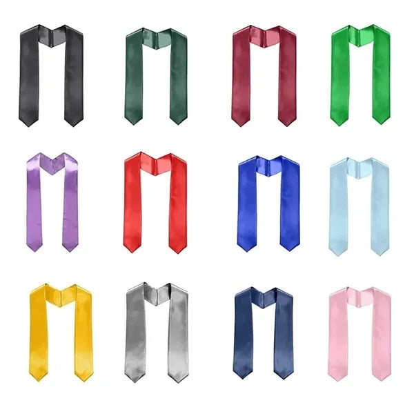 Graduation Stole with Satin Finish in Multiple Colors