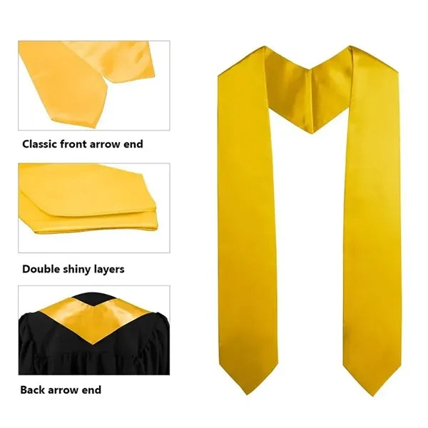 Graduation Stole with Satin Finish in Multiple Colors