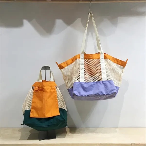 Lovey Summer Mesh Bag Large Capacity 2 Way Nylon