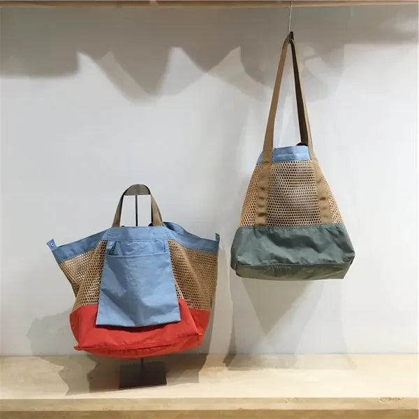 Lovey Summer Mesh Bag Large Capacity 2 Way Nylon