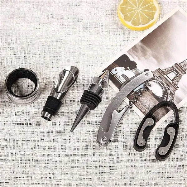 Champagne Bottle 5-Piece Wine Tool Set with Gift Case