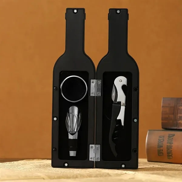 Champagne Bottle 5-Piece Wine Tool Set with Gift Case
