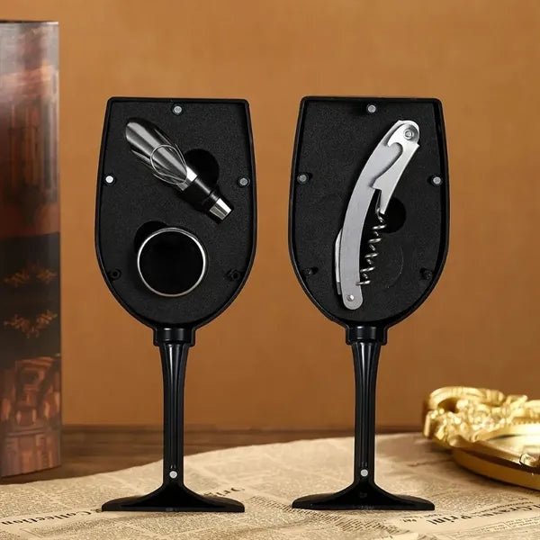 Champagne Bottle 5-Piece Wine Tool Set with Gift Case
