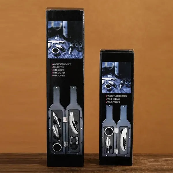 Champagne Bottle 5-Piece Wine Tool Set with Gift Case