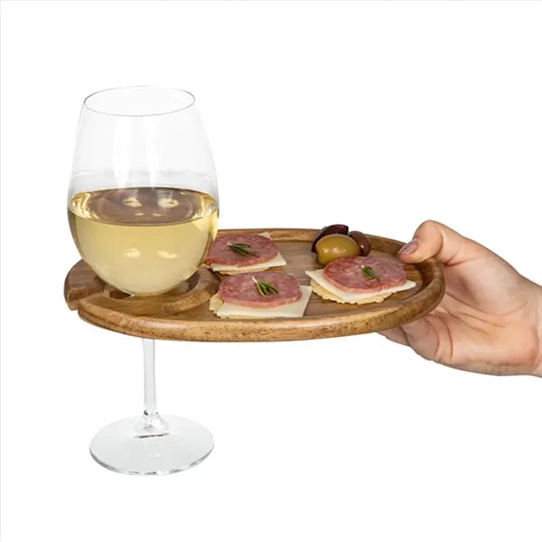 Wooden Wine & Appetizer Plate