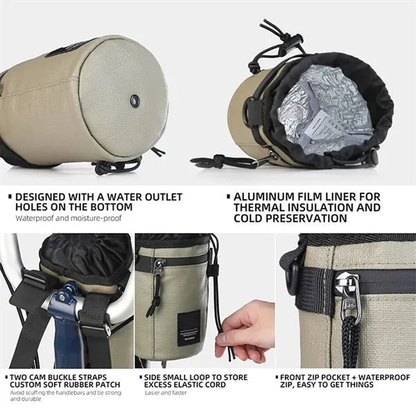 Bike Cup Holder Waterproof Insulated Double Wall Vacuum Bag