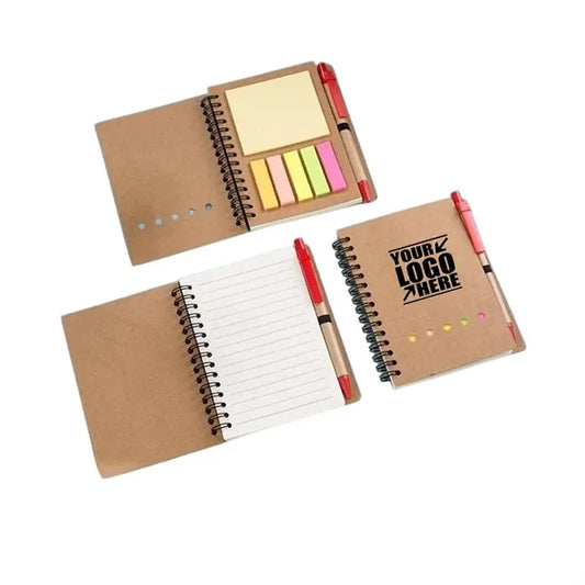 Mini Kraft Paper Loose Leaf Notebook With Pen Sticker