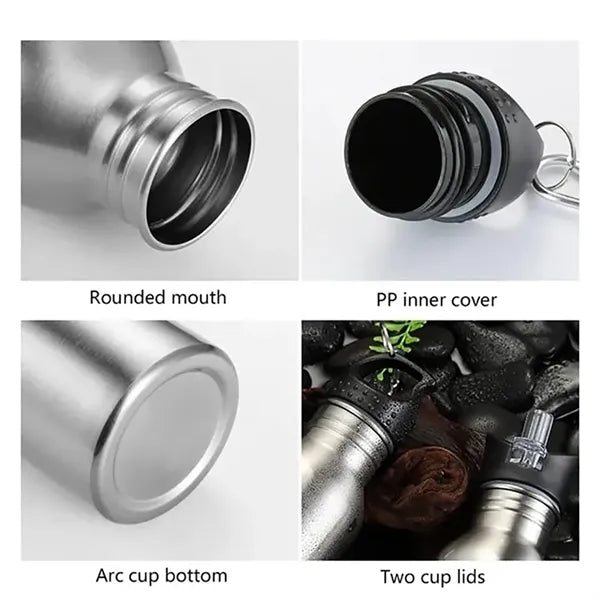 Stainless Steel Sports Bottle With Carabiner