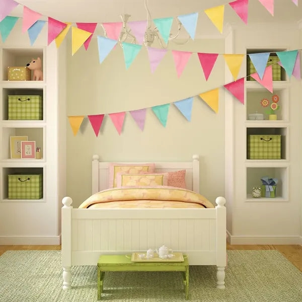 10ft Birthday Party Banner Multicolor Bunting Triangle Flags