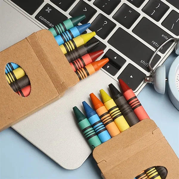 6 Color Crayon Set in Kraft Box