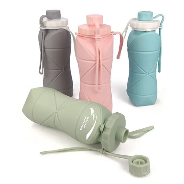 20oz Portable Folding Silicone Sports Water Bottle Travel