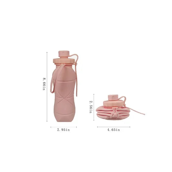 20oz Portable Folding Silicone Sports Water Bottle Travel