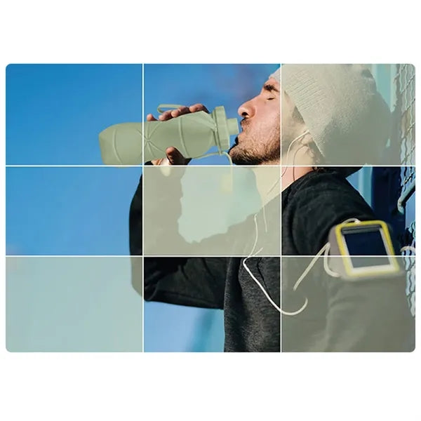 20oz Portable Folding Silicone Sports Water Bottle Travel