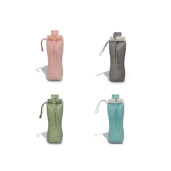 20oz Portable Folding Silicone Sports Water Bottle Travel