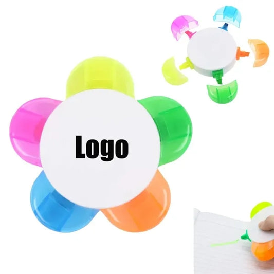 5 IN 1 Flower Shape Fluorescent Pen Highlighter