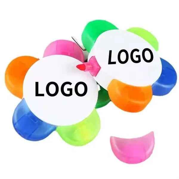 5 IN 1 Flower Shape Fluorescent Pen Highlighter