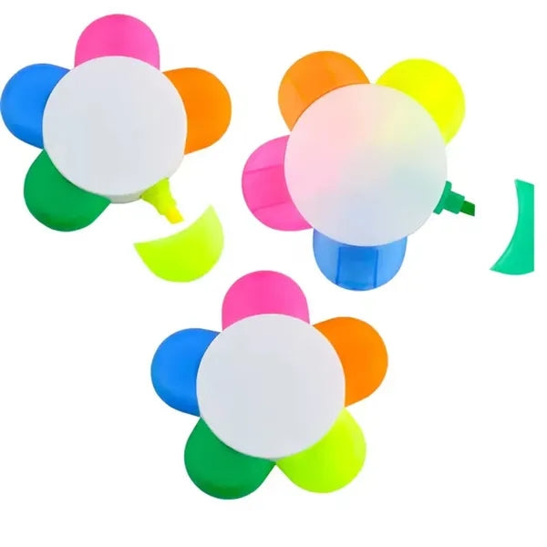5 IN 1 Flower Shape Fluorescent Pen Highlighter