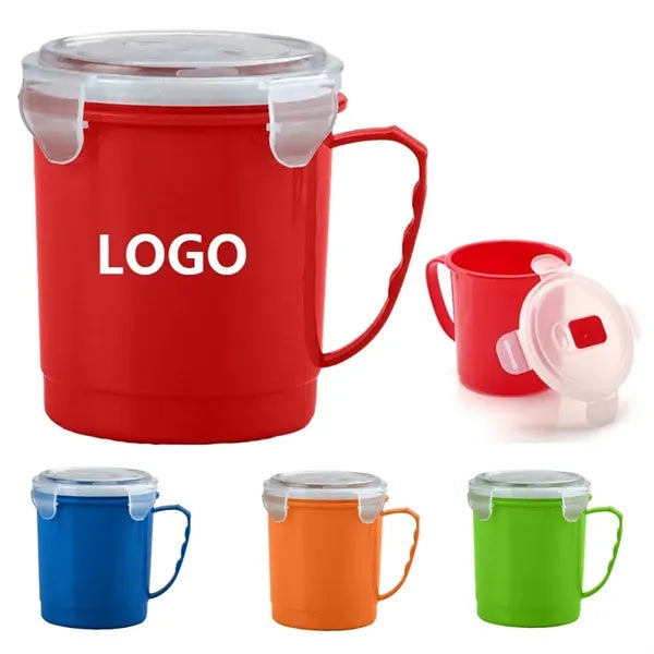 22 Oz. Custom Microwaveable Mug With Locking Lid