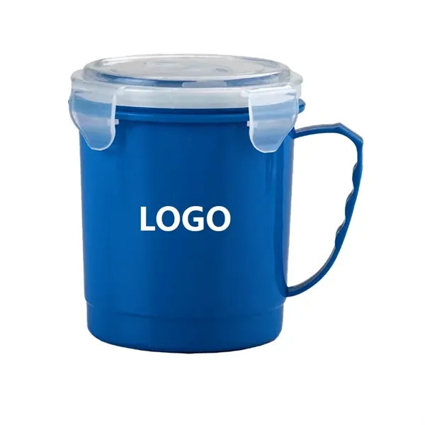 22 Oz. Custom Microwaveable Mug With Locking Lid