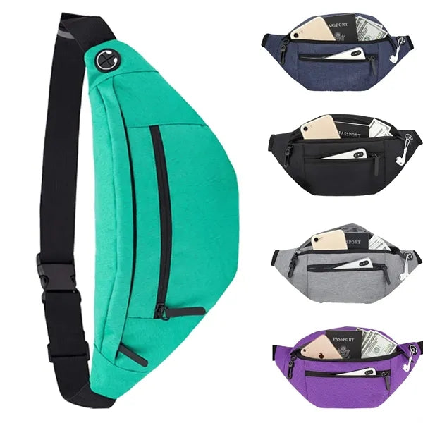 Large 4-Zipper Crossbody Fanny Pack